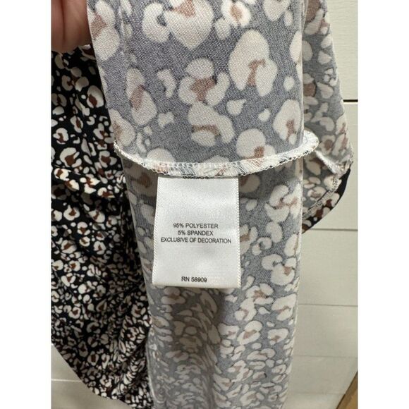 Gibson Latimer Women's Animal Print Leopard Maxi Faux Wrap Dress XL - Picture 7 of 10